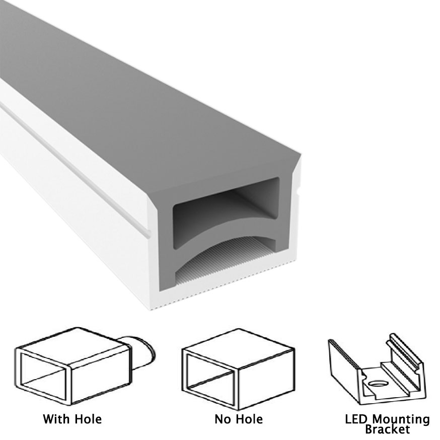 Silicone LED Diffuser Flat Top For 15mm LED Strip Light - 25*15mm 120° Top Emitting Silicone LED Diffuser Flat Top For 15mm LED Strip Light - 25*15mm 120° Top Emitting